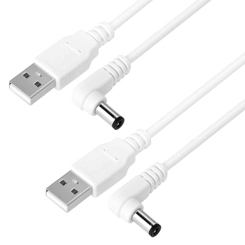 2 Pcs Power Cord for Astronaut Space Projector, Space Light USB Charger Cable, 3.28ft/1m USB to DC 5V Power Cable Compatible with Mooyran Star Galaxy Cady Wida Robot Beats Desire Clock(5.5mmx2.1mm)