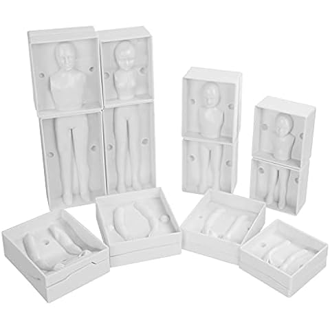 Kurtzy 4 Set Human Cake Decoration Moulds - Plastic Fondant Sugarcraft Moulds - Family of Man, Woman & 2 Children - Full Instructions Included - Baking Kit for Icing and Cake Decorating Cover
