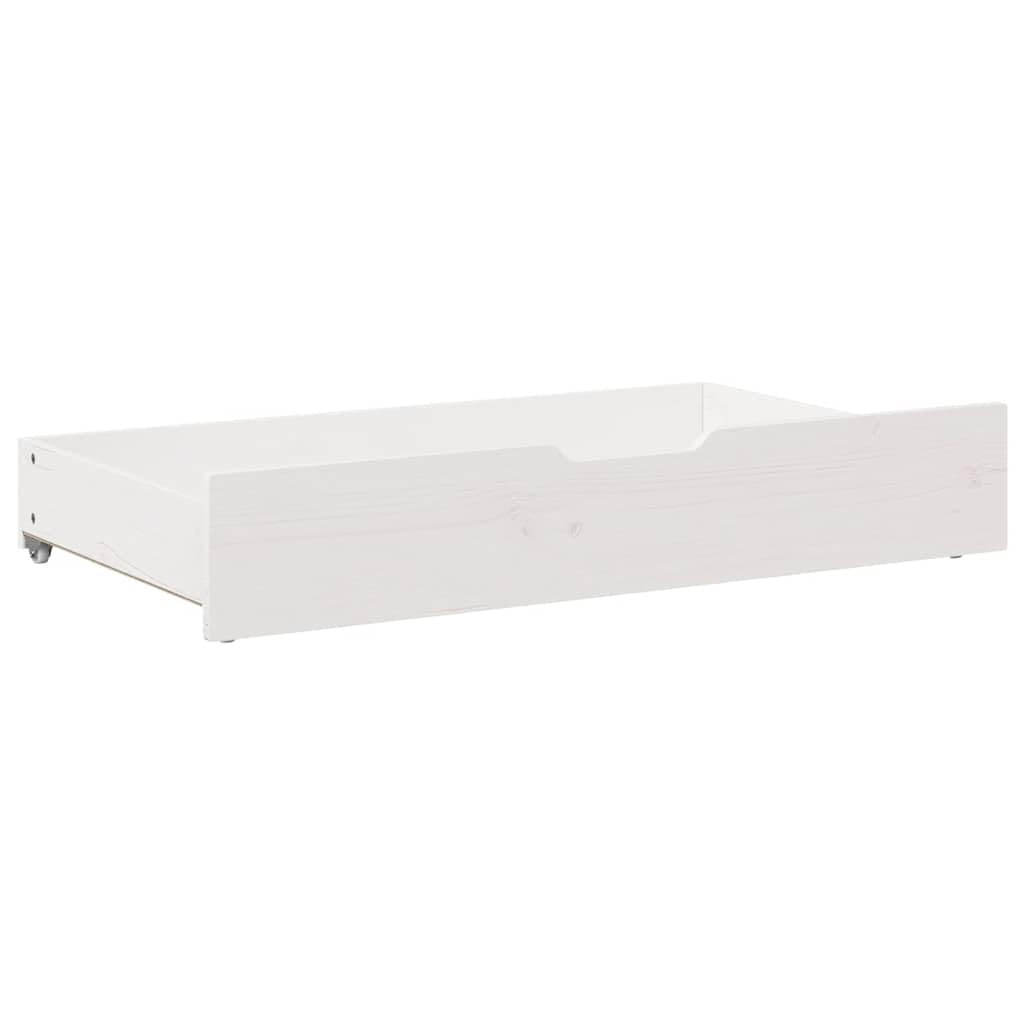 vidaXL Cajones Debajo Cama con Ruedas 2 uds Madera Maciza Pino Blanco