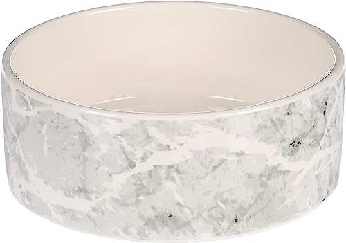 GAMELLE PER IL CIBO E ACQUA Cane Marmi CERAMICA GRIGIO TONDO 1700ML 20x7,5CM