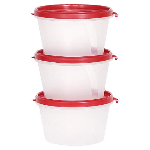 Image of Cutting EDGE Nesterware Food Storage Container for Pulses, Sugar, Tea, Cereals - 750ML (RED, 3)