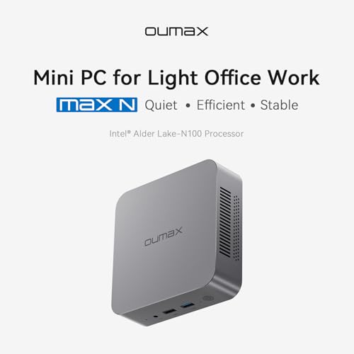 Image of N100 Mini PC, Intel 12th Gen N100(up to 3.4GHz), 16GB DDR4 500GB SSD Dual LAN Mini Computers, Build-in Power Supply Mini PC Support 4K Dual Display /USB3.2 /WiFi 5 /BT5 /Gigabit Ethernet Home /Office