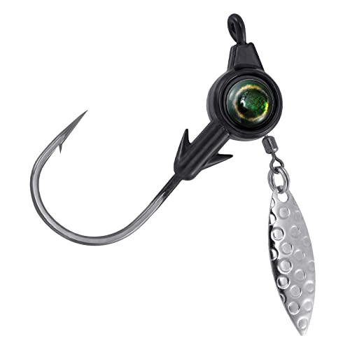 Hameçons à œil 3D Underspin Jig Head pour éviter les décrochages de poissons