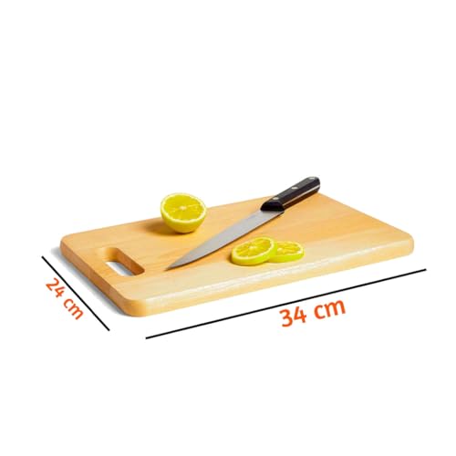 UrbanFix Large Natural Bamboo Wood Chopping Cutting Board for Kitchen Vegetables, Fruits & Cheese, BPA Free, Eco-Friendly, Anti-Microbial Durable and Easy to Clean (34 x 24cm)