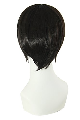 mapofbeauty 12 inch  30 cm men short straight wig cosplay costume wig black