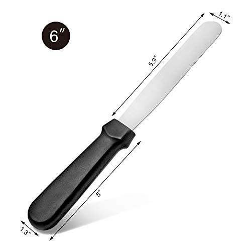 Image of New Star Foodservice Straight Icing Spatula, 6 Inch Blade, 11 Inch Overall, Bakery-Grade Stainless Steel Cake Decorating Spatula for Frosting