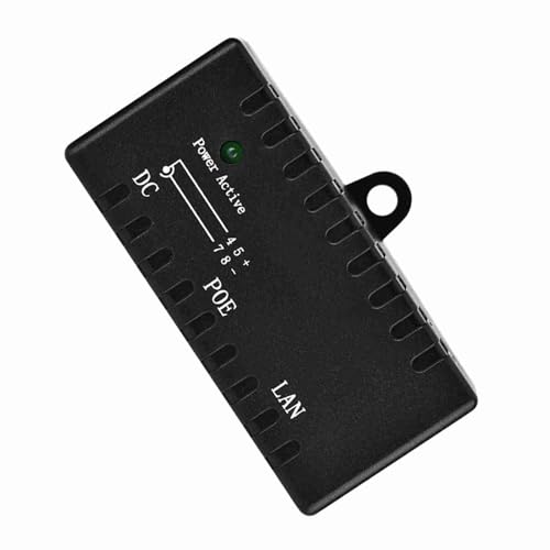 Wear- ABS PoE Splitter, Power Over Ethernet Injector, LAN Network Supported, 10/100Mbps para Uso Doméstico (Negro) miniatura 3