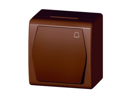 IP44 Braun Aufputz Schalter -Steckdosenprogramm Feuchtraum Schuko HERMES 2 (Taster Klingel 1005-20)