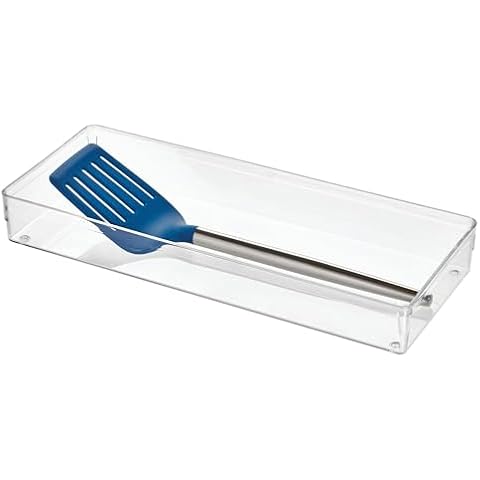 iDesign Clear Plastic Drawer Organizer Bin Cover