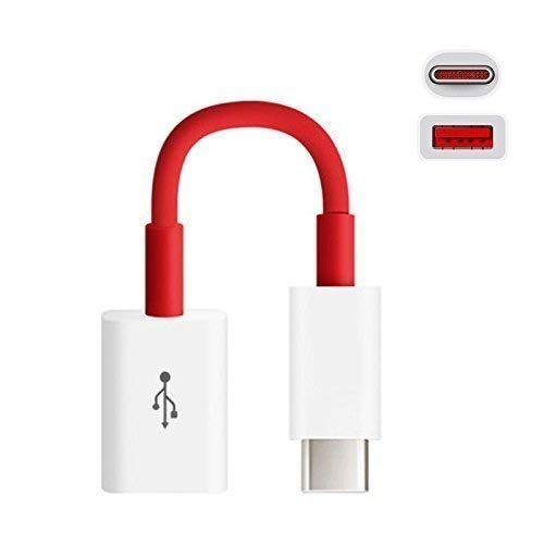 Image of New 1 Plus USB 3.0 to Type-C OTG Cable Male-Female Adapter Compatible with All C Type Supported Mobile Smartphone and Other Devices (White & Red)