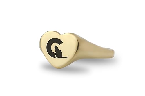 Bague commémorative chat un cadeau personnalisé en cœur pour femme