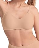 HONEYLOVE Bra for Women - Silhouette Wireless Bra - Comfortable Support with No Underwire - Sand - M