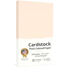NextDayLabels Color Cardstock Paper - 50 Sheets -11" x 17" - Ivory 67 lb 147 gsm - Thick Colored Paper for Crafting, Invitations, Posters, Flyers, and DIY Projects - Made in USA