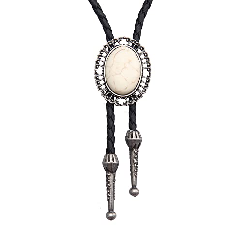 Image of Jeilwiy Bolo Tie for Men Western Cowboy Tie Necklace Gold Bolo Tie Leather Necktie Halloween Tie Accessories for Women