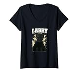 Womens Funny Evil Larry Cat Dank Brainrot Meme Gifts, Cat Meme V-Neck T-Shirt