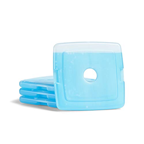 Cool Coolers By Fit + Fresh, Reusable & Long-Lasting Slim Ice Packs, Perfect Addition To Your Lunch Box, Camping Accessories, Insulated Lunch Bag, Beach Cooler Backpack & More, Clear Blue, Pack Of 4 #TOP2
