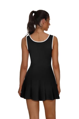Image of NIASHOT Women's Athletic Dress with Built-in Shorts & Pockets Workout Tennis Golf Active Wear U Neck A-line Dresses