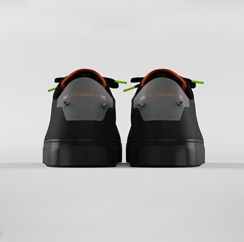 Men's Black Everyday Sneaker - Black Sneakers Shoes for Men - Classic Premium Italian Leather Walking & Casual Fashion Sneakers Shoes with Comfort Lace U3