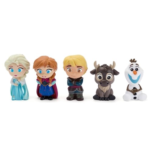 Image of Disney Store Official Frozen Bath Toys Set - Includes 5 Detailed Toys with a Straining Storage Bucket - Bath Time Fun & Water Play Set for Kids