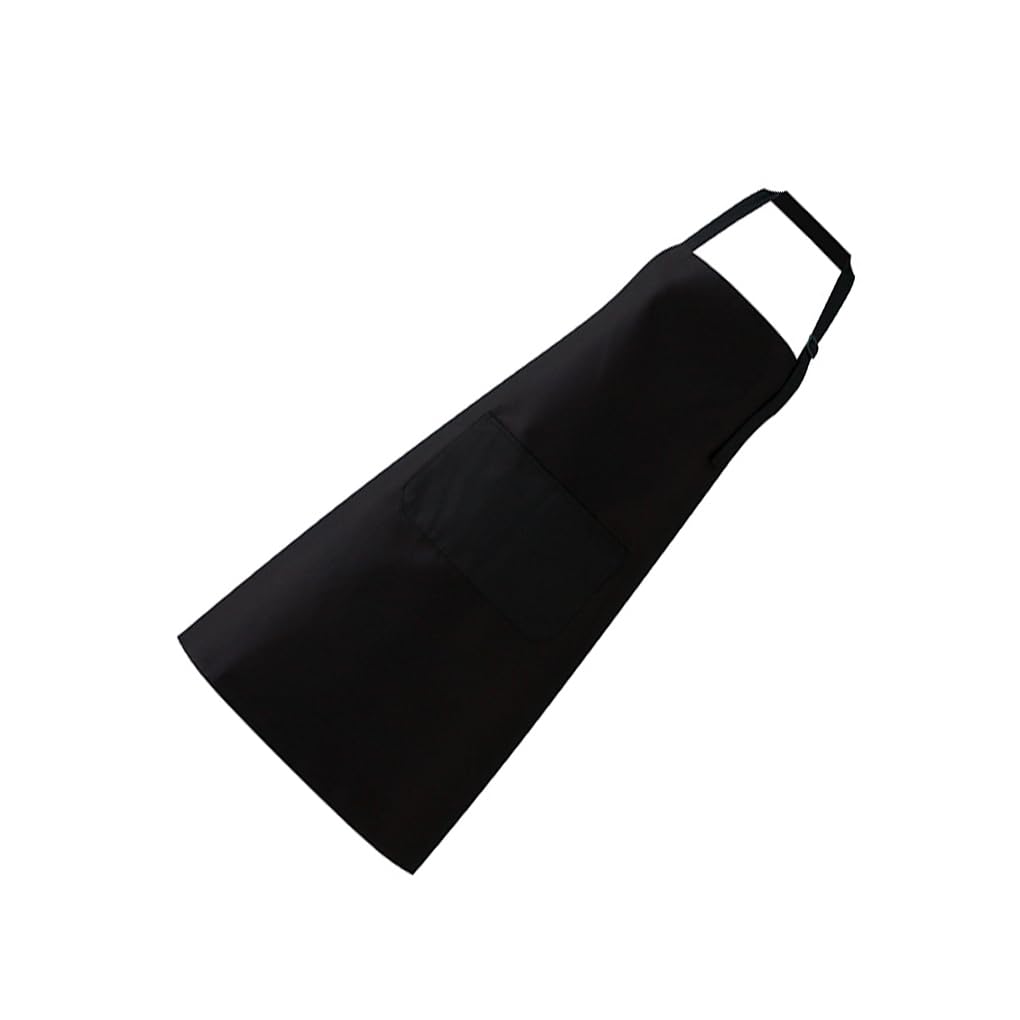 Delantal unisex de poliéster y algodón, con bolsillos para cocinar, reutilizable, lavable, color blanco