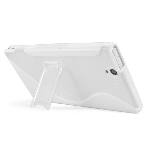 BoxWave Case Compatible with Sony Xperia Z - ColorSplash Case with Stand, Durable TPU Case w/Stand - Winter White