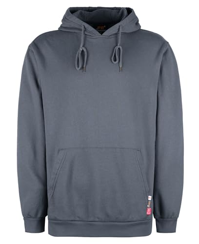 KONRECO FR Hoodies Cotton Fleece Pullover NFPA2112 CAT2 Flame Resistant/Fire Retardant Sweatshirts Grey- Size 3XL