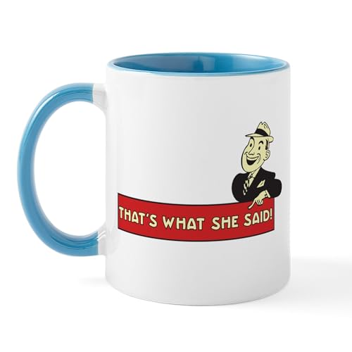 Taza de cerámica CafePress 11 oz blanca y azul miniatura 1