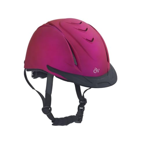 Casque d'équitation fuchsia Ovation Schooler métallique pour cavalier