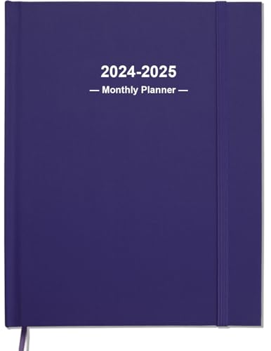 2024-2025 Monthly Planner - 2 Year (Apr 2024 to Dec 2025) Monthly Calendar, Large Monthly Planner 2024-2025 Perfect for School & Office Schedule, Fabric Cover, Elastic Closure, 7\" x 10\", Purple