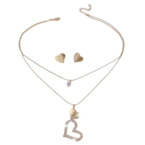 Collares y pendientes de amor multicapa mujer bisutería para banquete fiesta y boda
