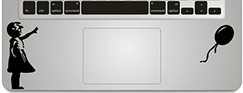 Vati Calcomanía de vinilo con diseño de hojas removibles con globo volando lejos, hecho a mano, arte parcial, para teclado de Apple MacBook Pro Air Mac Laptop