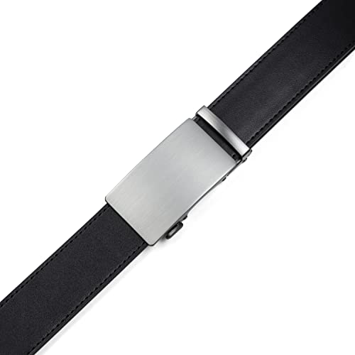 Founders & C Men's Ratchet Belt 1 3/8",Leather Dress Belt Adjustable with Click Sliding Buckle Trim to Exact Fit4