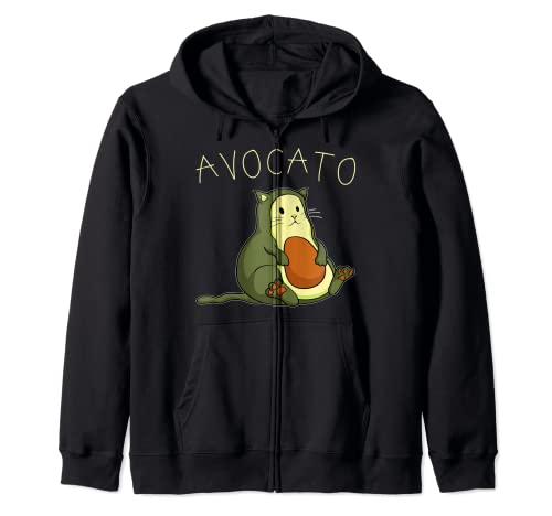 Divertente gatto avocado Felpa con Cappuccio