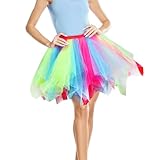 Eorbow Women's Tutu Skirt, Adult Multicolored Layered Tulle Skirts, Teens Puffy Petticoat Skirt for Ballet Dance Party (US, Alpha, Medium, Regular, Short, Multiple Colors)