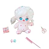 CALEMBOU 20cm Plush Doll, Cute Cotton Doll with Jointed Skeleton, Anime Soft Stuffed Dress Up Doll and Hairdressing Set, Collectible Gift (mianxue, Skeleton)