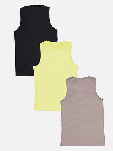 Image of KiddoPanti Boys 100% Cotton Rib Vest Pack of 3