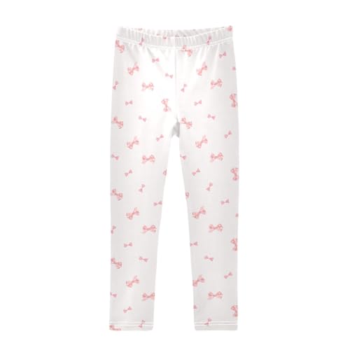 Watercolor Bow Girls Leggings,Workout Leggings for Girls Toddler Athletic Leggings Size for 3-10T