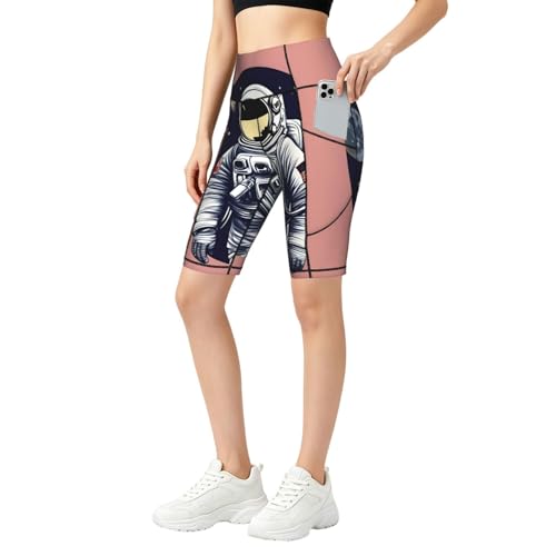 Short de sport femme astronaute avec poches pour le yoga et le running