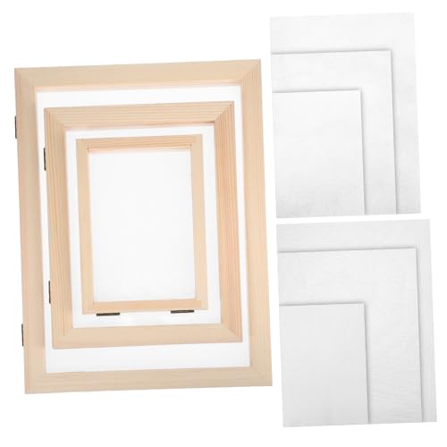 JEWEDECO Versatile Paper Making Screen Set Paper Making Supplies Wooden Frame Screen DIY Craft Kit