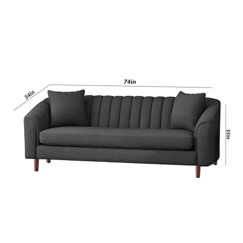 Image of Doraldo 3 + 2 Seater Sofa Set for Living Room (Black) Premium Fabric Sofa