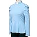 Women's Elegant Clergy Shirt Long Sleeve Ruffle Hem Ministers Blouse Casual Tops Blue