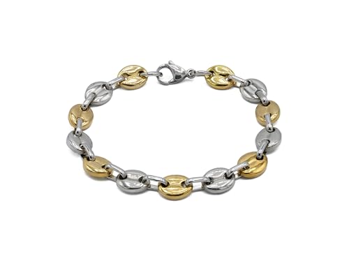 Du Sablon Bracelet Graine de Café Argent Or en Acier Inoxydable