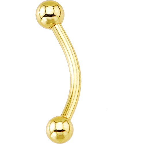 Gold Anodized Over Surgical Steel Curved Barbell 16g 5/16"