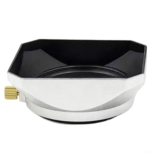 Pare-soleil carré rétro en métal pour appareils photo sans miroir - Protection élégante contre la lumière parasite - Argenté - 46 mm