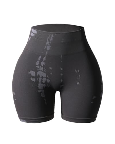 Image of AUROLA Serpent Seamless Scrunch Workout Shorts for Women,Tummy Control Squat Proof Ribbed Thick Active Gym Short