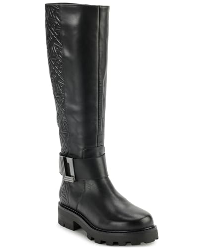 Karl Lagerfeld Paris Women's Meara-50/50 Knee Boot, Black, 7