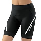 X-TIGER Pantaloncini Ciclismo Donna Imbottito Pantaloni Bici MTB Corti Bicicletta Traspiranti con Tasche