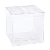 BENECREAT 10PCS Clear Wedding Favour Boxes 5x5x5' Square PVC Transparent Gift Boxes for Candy...