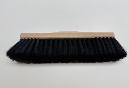 Stubenbesen mit Holzgriff, 28 cm Breite, Schwarze Borsten