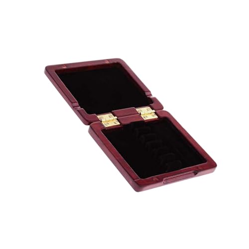 image for TUOREN Oboe Reed Case Wooden Maroon Oboe Reeds Box Holder for 6pcs Ree
